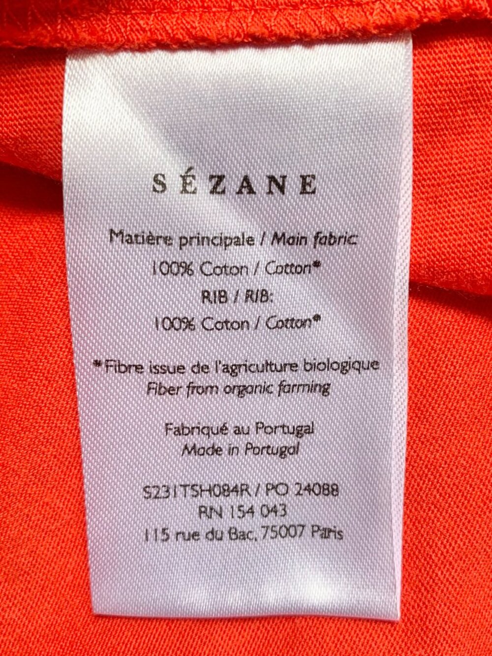 Like New Sezane Je T’aime Graphic Tee, Red/White, Size Medium - Picture 6 of 7